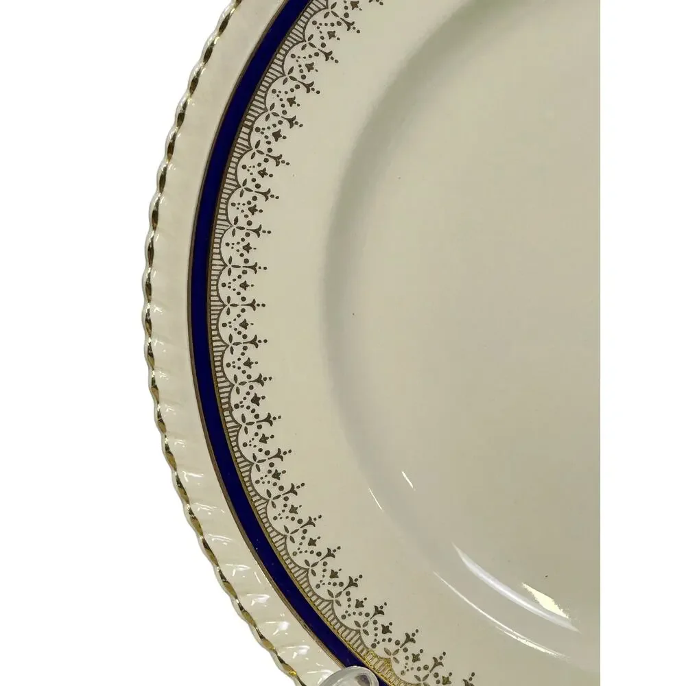 Johnson Bros Retired JB83 Windsor Ware Cobalt/Gold Dinner Plates-Set of 3